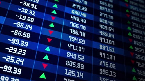 3D Investing and Stock Market Concept Gain and Profits with Faded Candlestick Charts