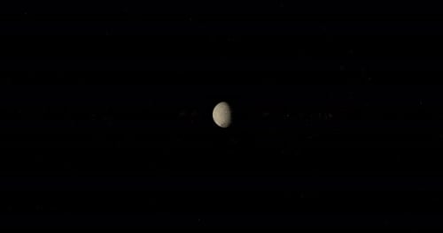 Realistic Rotating Moon in Starry Space Background