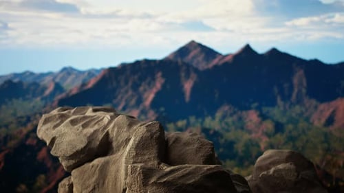 Dramatic Alpine Landscape Featuring Rugged Rock Formations