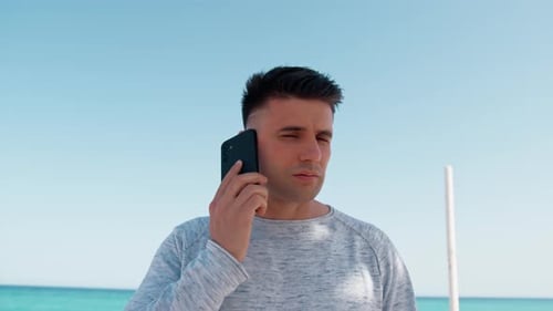 Man Making A Phone Call For Work