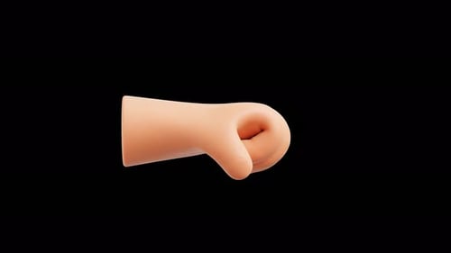 3D Hand Gesture Punch Motion Graphics