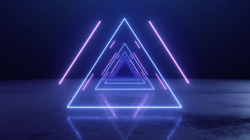 Futuristic Neon Triangle Tunnel