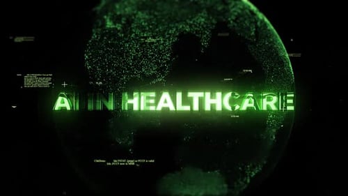 AI in Healthcare Futuristic Green Glowing Text Reveal