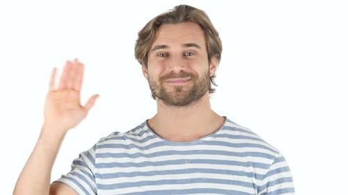 Hello Gesture By Man Waving Hand