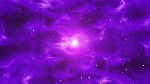 Glowing Purple Space Nebula Loop with Starfield