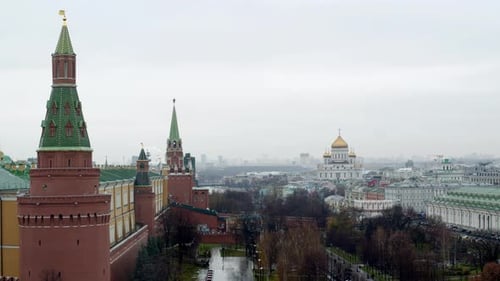 Moscow Kremlin, the red square, view from the window