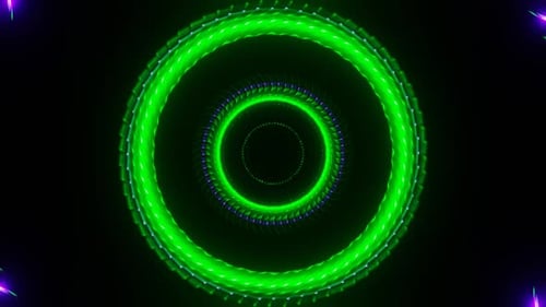 Vj Loop HD-Hintergrund mit Propellermechanismus, glänzend, lila und grün