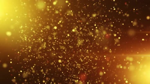 Golden Glitter Particles Loop Background for Celebratory Events