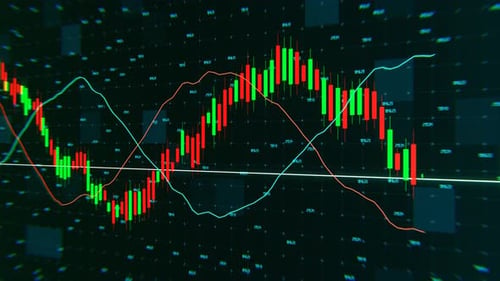 Stock market animated graphic. Stock price chart.