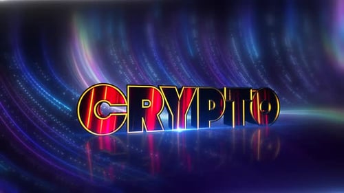 Crypto Futuristic Neon Text On Cybernetic Canvas