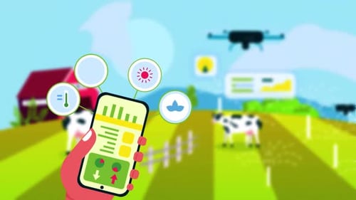 Landwirt benutzt Telefonsteuerungsdrohne für Farm 2