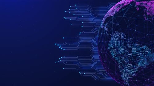 Réseau technologique Données numériques Connexion au réseau mondial Concept de cybersécurité Terre artificielle