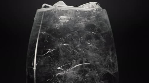 Crystal clear ice cubes in a glass