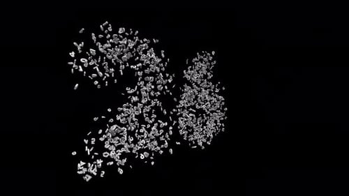 Number 26 Made of Numbers with Alpha Channel. 3D Font Number Animation. Transparent Background