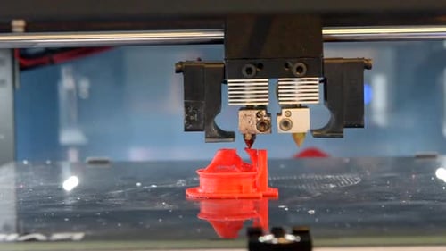 Close Up of 3D Printer Creating Object