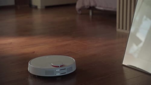 Automated Vacuum Cleaner Navigating Home Interior