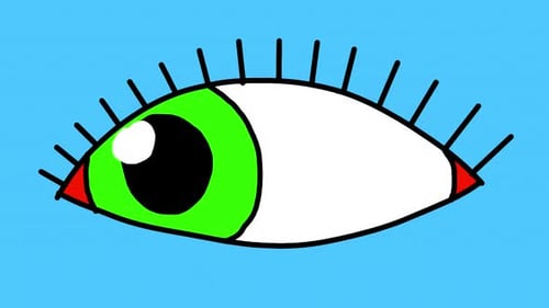 Animated Cartoon Eye Blink Flat Design