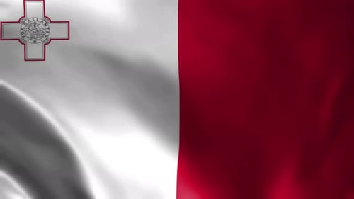 Realistic Malta Flag Waving Animation