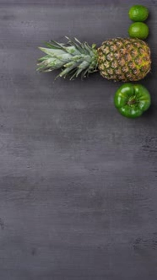 Vertical Video Healthy Eating Ingredients Fresh Vegetables Fruits and Superfood Nutrition Diet Vegan