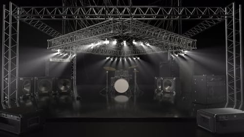 Modern Concert Stage with Animated Dynamic Spotlights