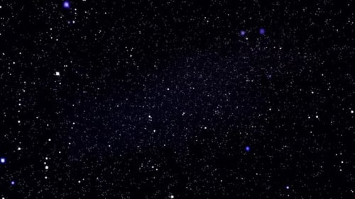 Moving through outer space starfield animation with bright b