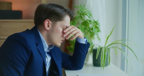 Businessman Worried About Future