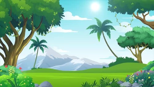 Cartoon Forest Landscape 4k Looped