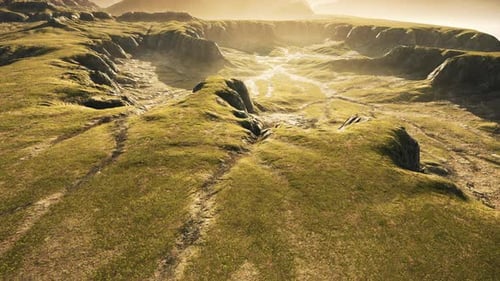 Mountain Scenery with Dry Grass in Afghanistan