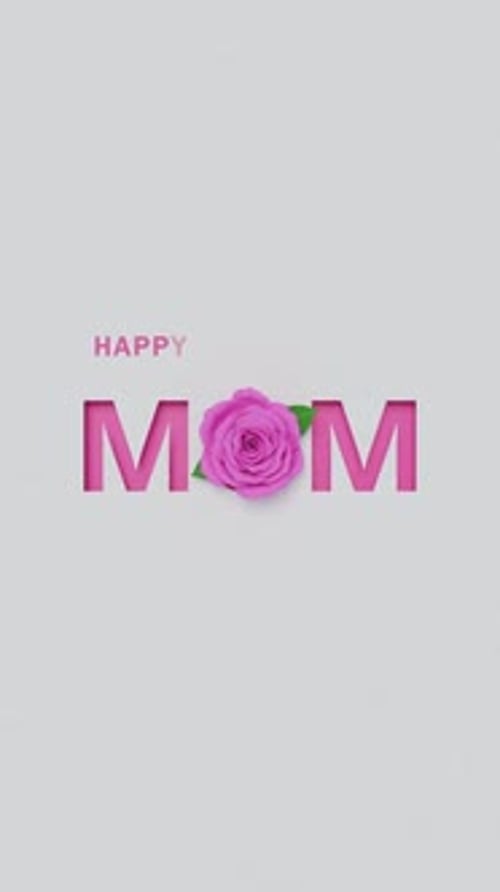Happy Mother's Day Text Reveal with Pink Rose