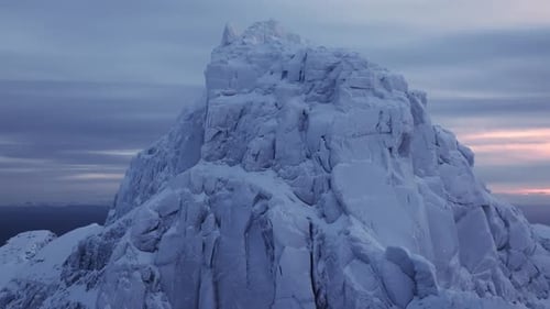 Aerial View of Beautiful Snowy Mountains in Norway
