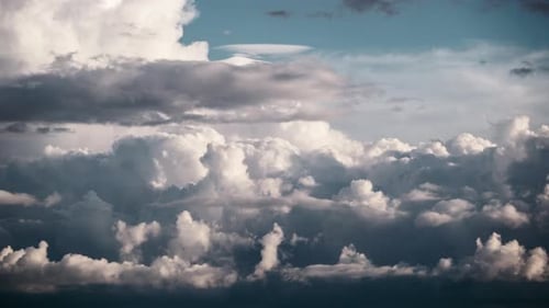 Timelapse of Cumulus Clouds Moving in the Blue Sky