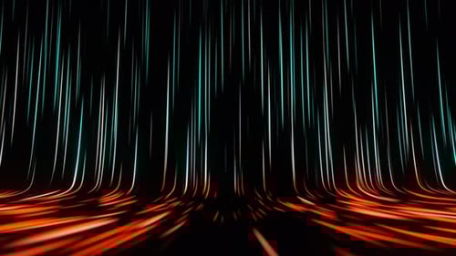 Red Green Bright Dynamic Curved Light Paths Moving Down Seamless Loop