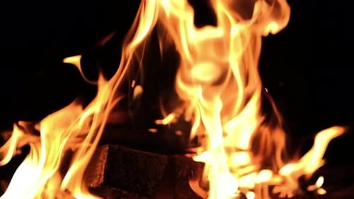 Camp fire flame