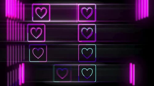 Flash Heart Shape Wall Vj Loop