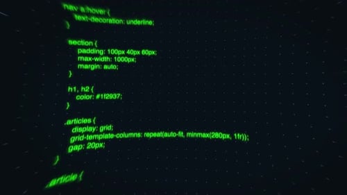 Futuristic Green Programming Code Flow Background