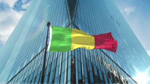 Mali National Flag Waving Realistic Animation