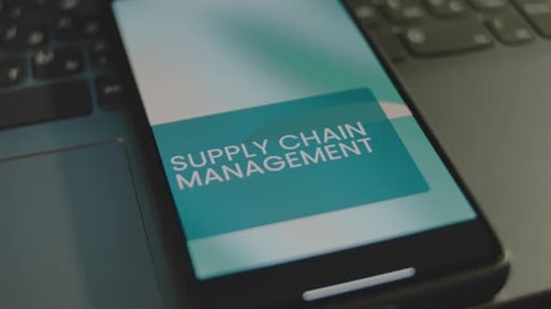 Mobile Phone Displaying Supply Chain Management