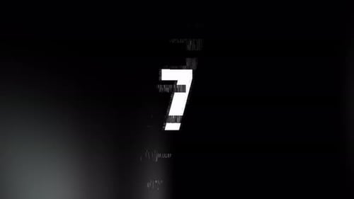 Digital Glitch Countdown Nummer Bildschirmnummer Bildschirmverzerrungseffekte für Filmmusik Intros Cyber