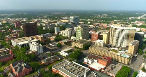Columbia Sc Aerial Skyline at Sunset