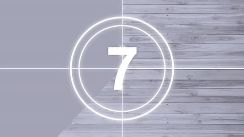 Countdown old movie from 9 to 0 number.