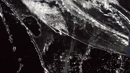 Water Splash on Black Background,