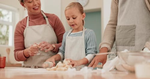 Family Baking Together in a Bright Kitchen