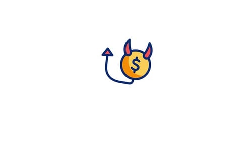 Hand-Drawn Devil Money Icon Animation