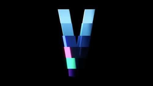 Sliced Spinning Letter V