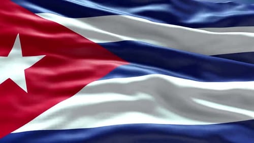 Realistic Waving Flag of Cuba National Symbol Animation