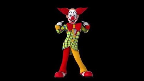 Lustiger 3D-Cartoon-Clown (mit Alphakanal)