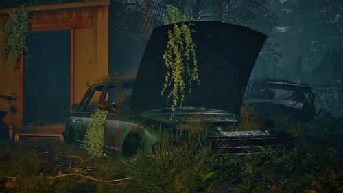 Un espeluznante depósito de chatarra cubierto de coches oxidados y restos humanos,