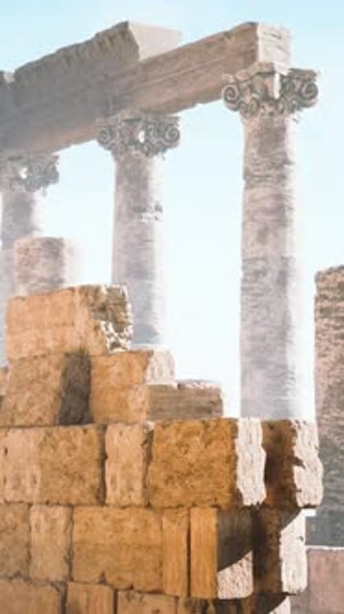 Columns and Statues of the Temple Main Entrance