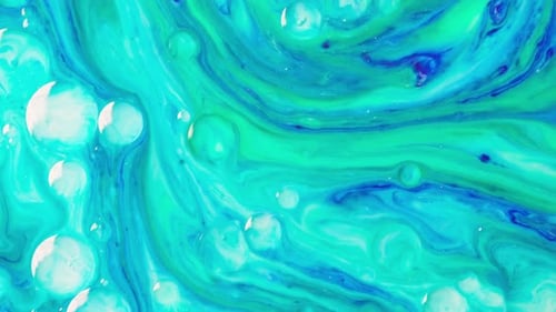 Background Video Abstract Movement of Green and Blue Liquid Flow