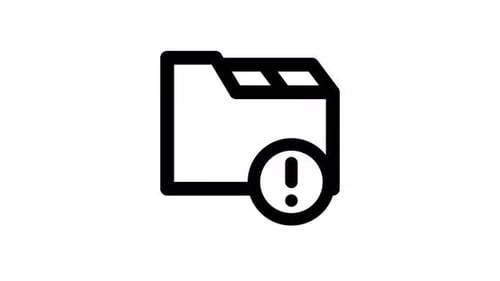 Minimalist Animated Folder with Error Warning Icon